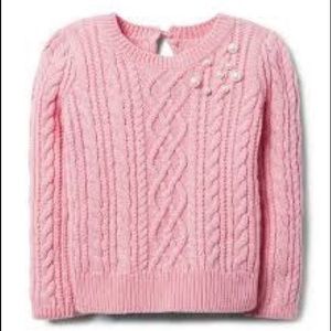 Janie & Jack cableknit pink sweater
